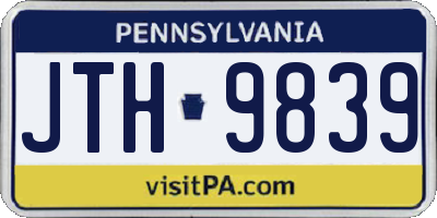 PA license plate JTH9839