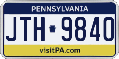PA license plate JTH9840