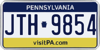 PA license plate JTH9854