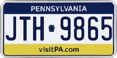 PA license plate JTH9865