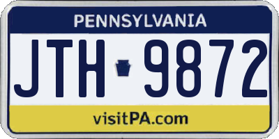 PA license plate JTH9872