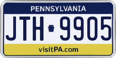 PA license plate JTH9905