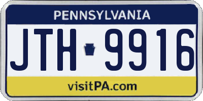 PA license plate JTH9916