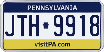 PA license plate JTH9918