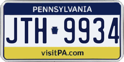 PA license plate JTH9934