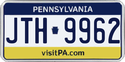 PA license plate JTH9962