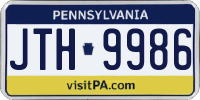 PA license plate JTH9986