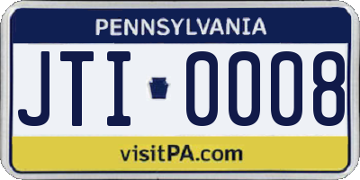 PA license plate JTI0008