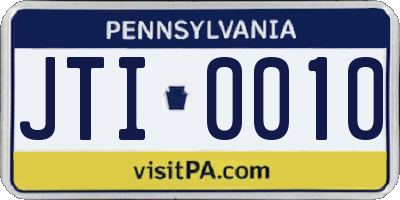PA license plate JTI0010