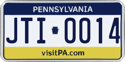 PA license plate JTI0014