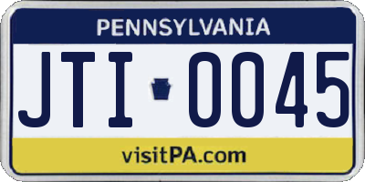 PA license plate JTI0045