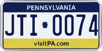 PA license plate JTI0074
