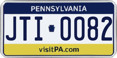 PA license plate JTI0082