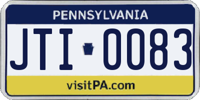 PA license plate JTI0083