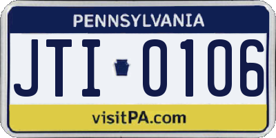 PA license plate JTI0106