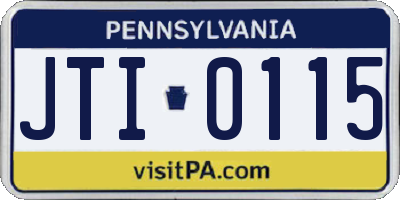 PA license plate JTI0115