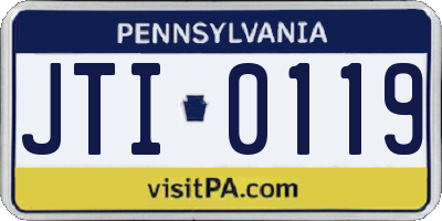 PA license plate JTI0119
