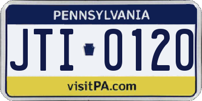 PA license plate JTI0120