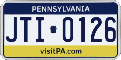 PA license plate JTI0126