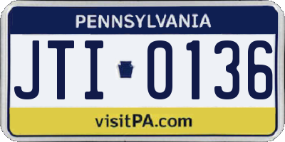 PA license plate JTI0136