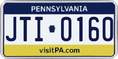 PA license plate JTI0160