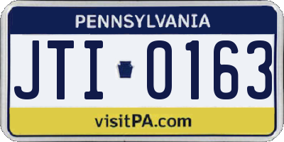 PA license plate JTI0163