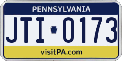 PA license plate JTI0173