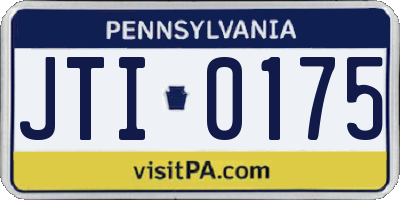 PA license plate JTI0175