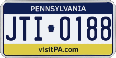 PA license plate JTI0188