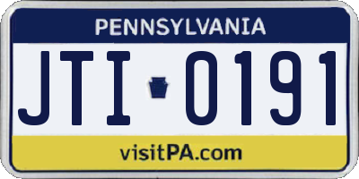 PA license plate JTI0191