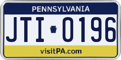 PA license plate JTI0196