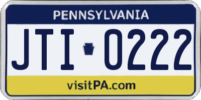PA license plate JTI0222