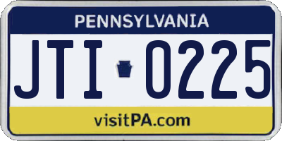 PA license plate JTI0225