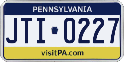 PA license plate JTI0227
