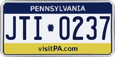 PA license plate JTI0237
