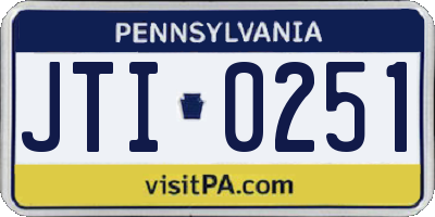 PA license plate JTI0251