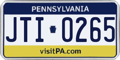 PA license plate JTI0265
