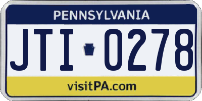 PA license plate JTI0278