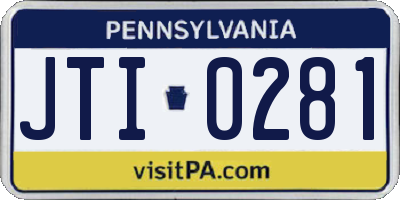 PA license plate JTI0281