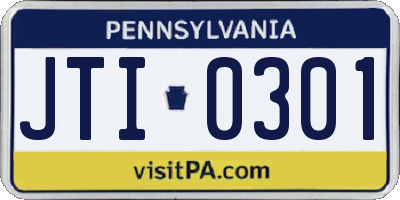 PA license plate JTI0301