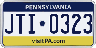PA license plate JTI0323