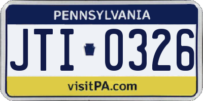 PA license plate JTI0326