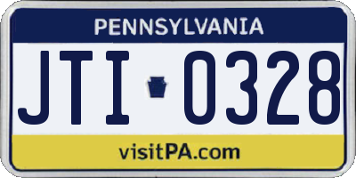 PA license plate JTI0328