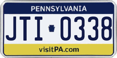 PA license plate JTI0338
