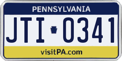 PA license plate JTI0341