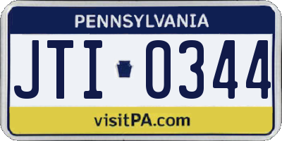 PA license plate JTI0344