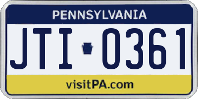 PA license plate JTI0361