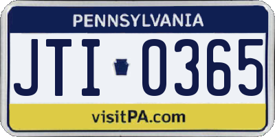PA license plate JTI0365