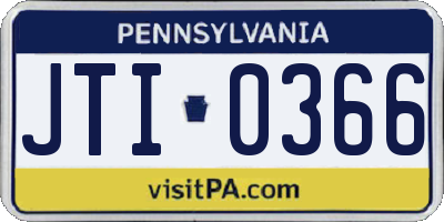PA license plate JTI0366