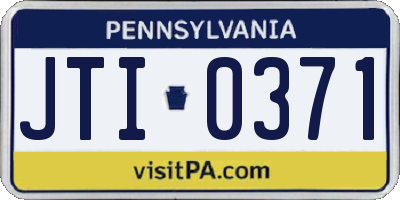 PA license plate JTI0371